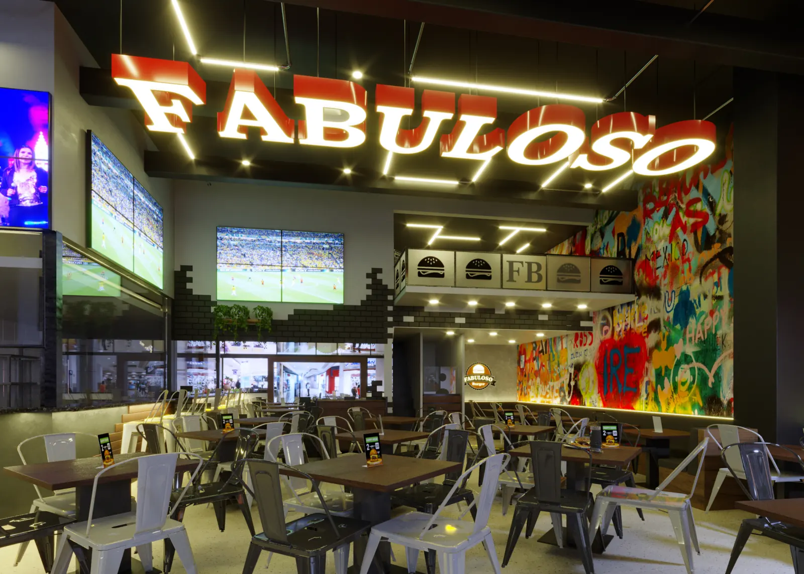 Fabuloso — fachada e ambiente noturno